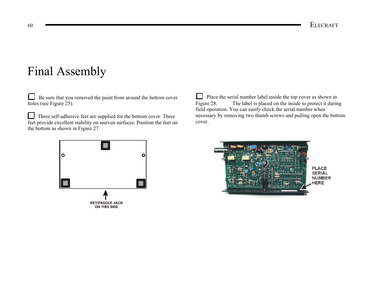 Final assembly | Elecraft KX1 Manual User Manual | Page 61 / 96