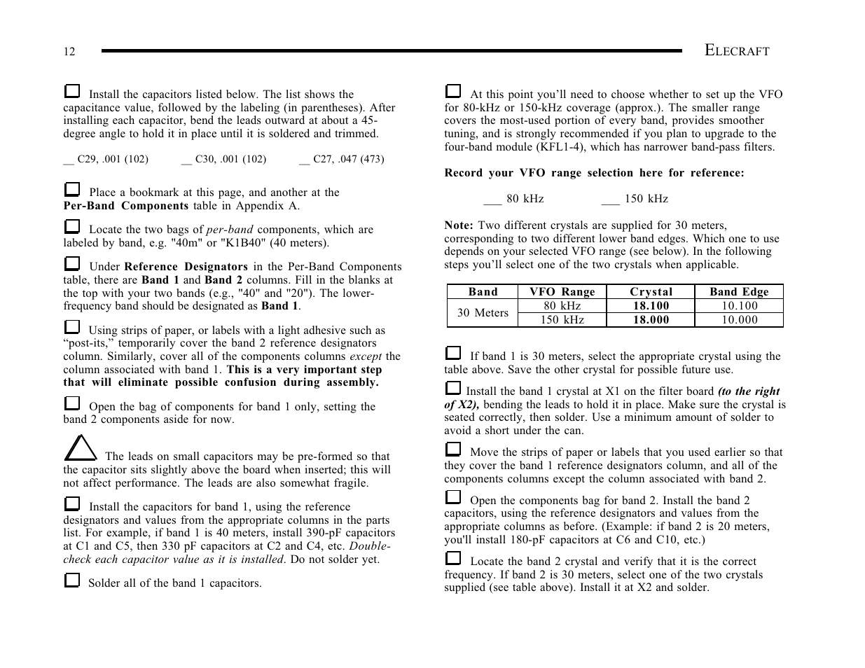 Elecraft K1 User Manual | Page 13 / 91