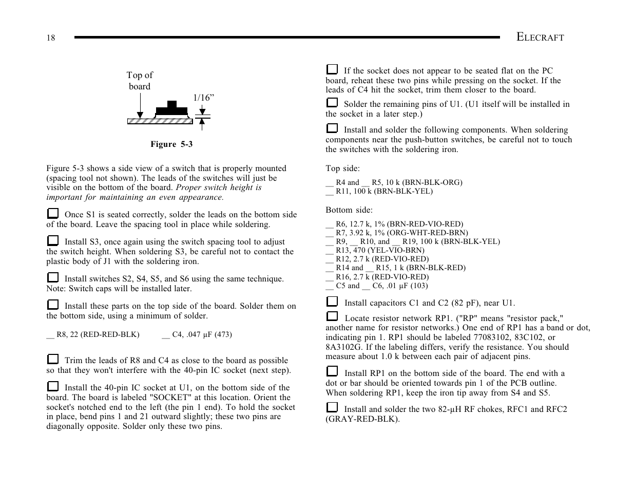 Elecraft K1 User Manual | Page 19 / 91