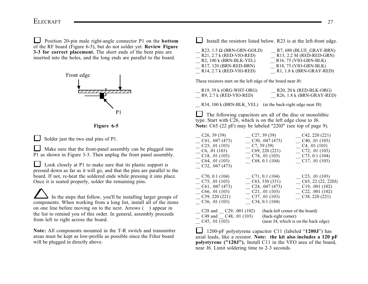 Elecraft K1 User Manual | Page 28 / 91