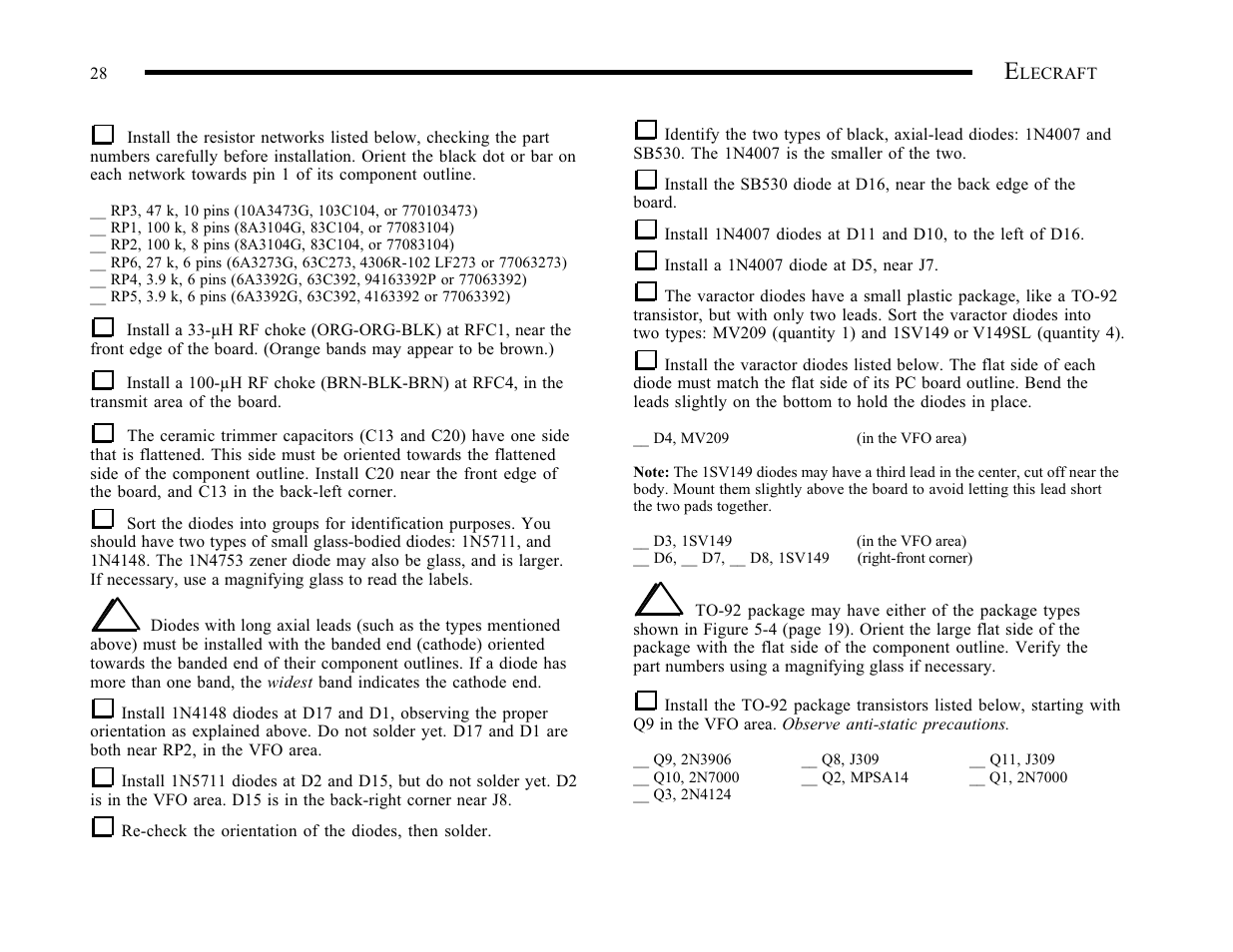 Elecraft K1 User Manual | Page 29 / 91