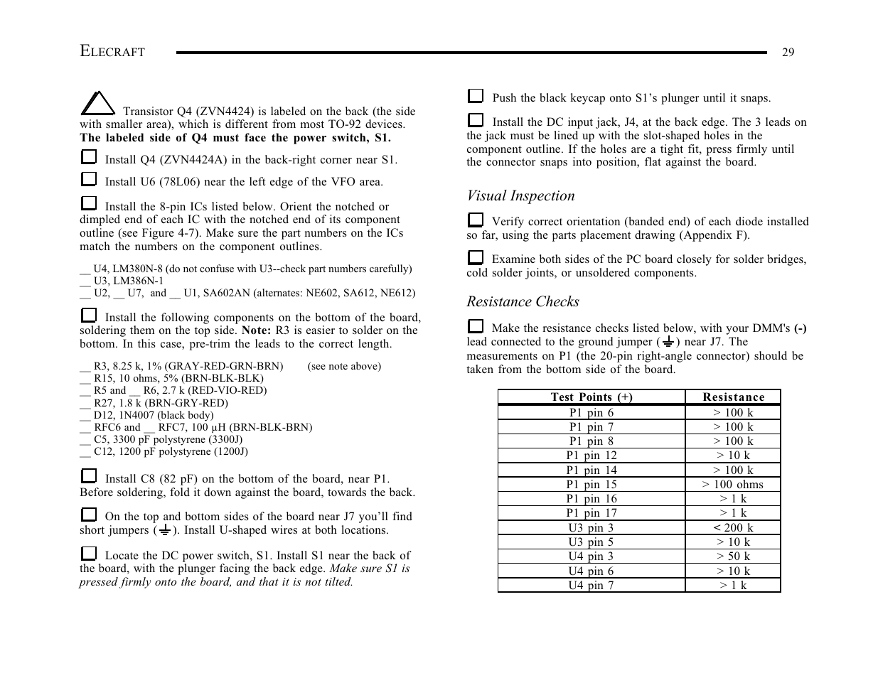 Elecraft K1 User Manual | Page 30 / 91