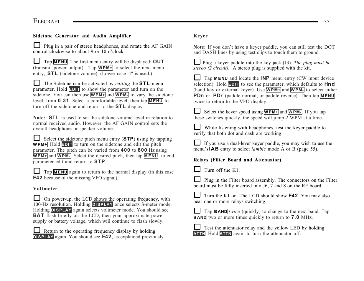 Elecraft K1 User Manual | Page 38 / 91