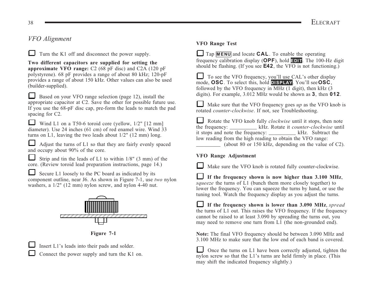 Elecraft K1 User Manual | Page 39 / 91