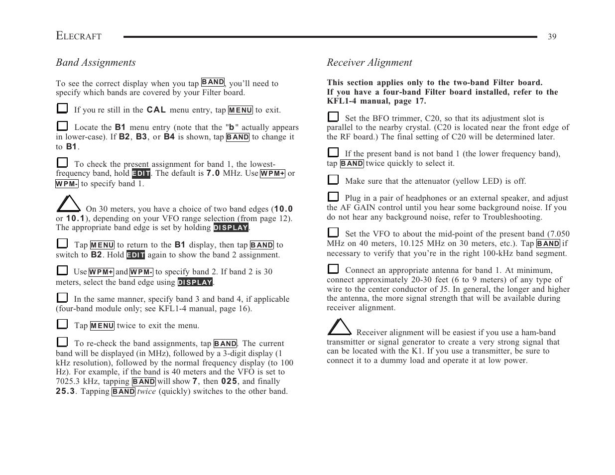 Elecraft K1 User Manual | Page 40 / 91