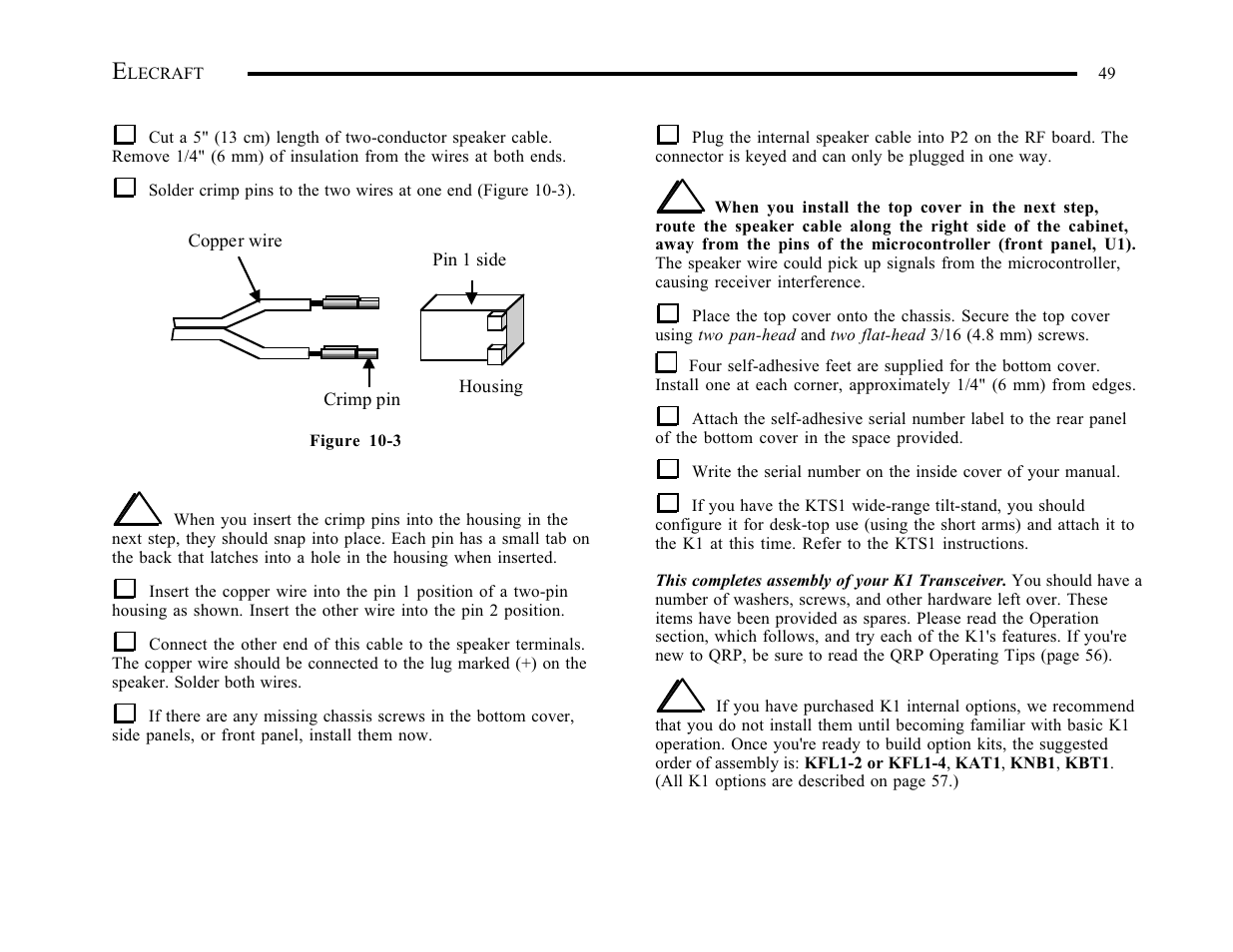Elecraft K1 User Manual | Page 50 / 91