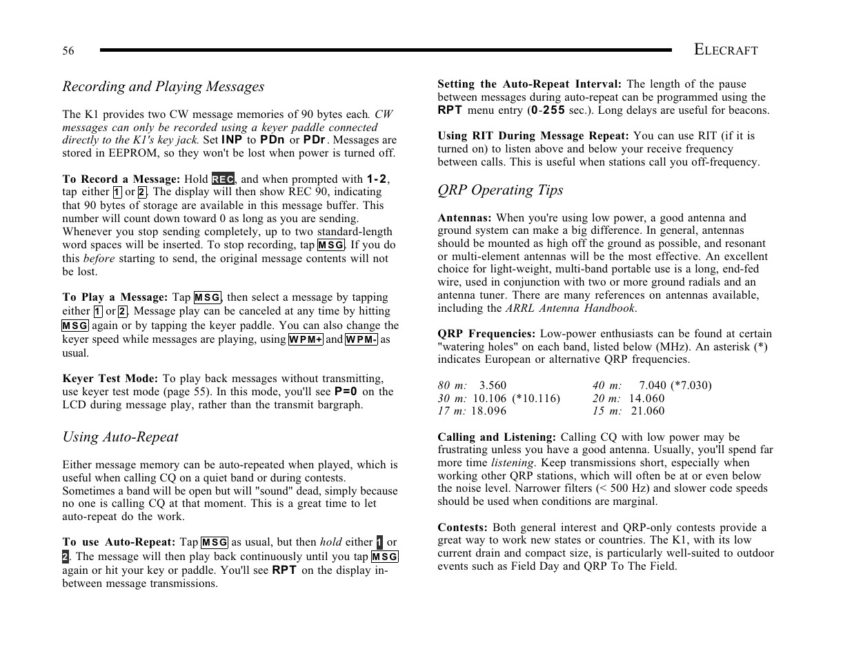 Elecraft K1 User Manual | Page 57 / 91