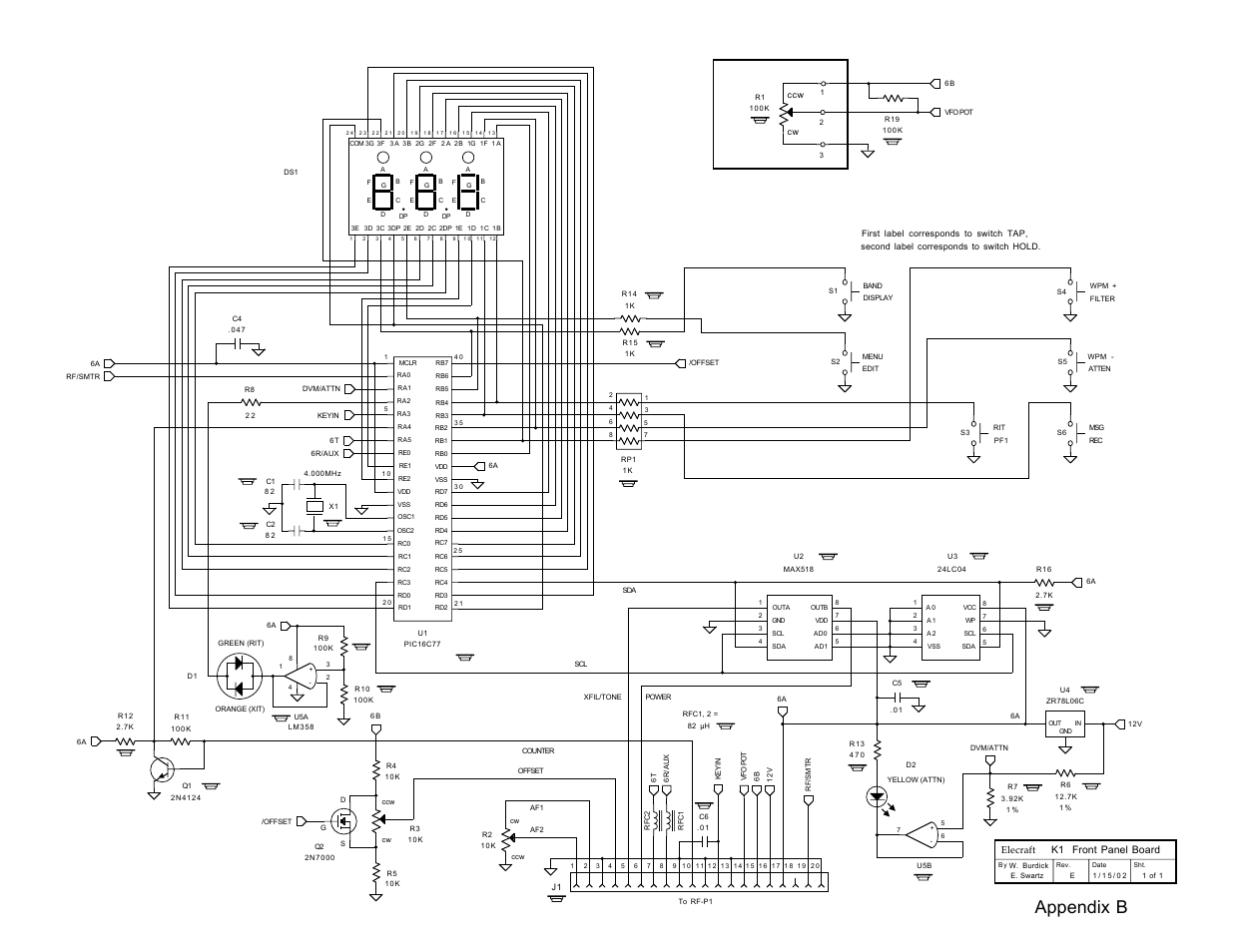 Appendix b | Elecraft K1 User Manual | Page 77 / 91