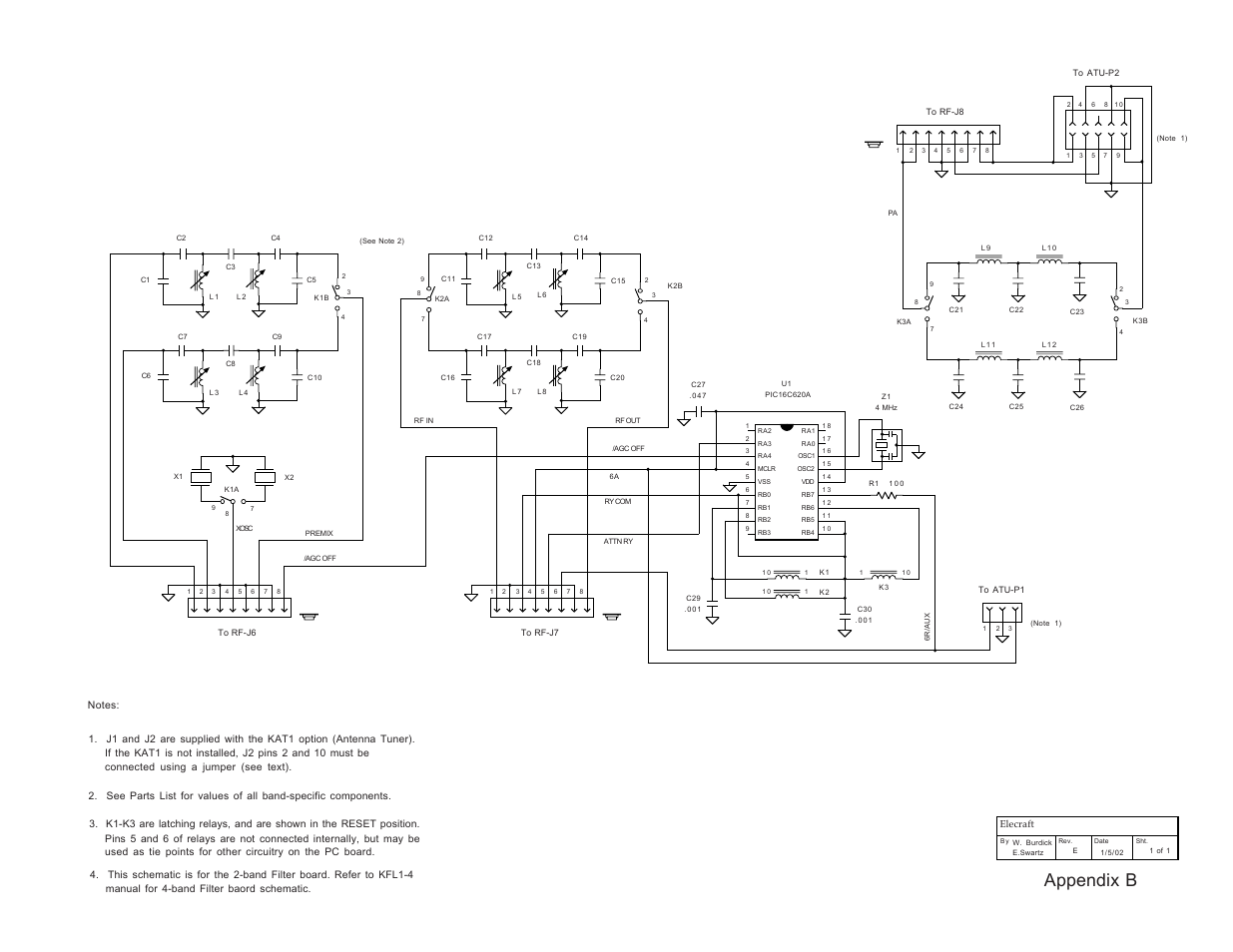 Appendix b, I/o controller | Elecraft K1 User Manual | Page 80 / 91