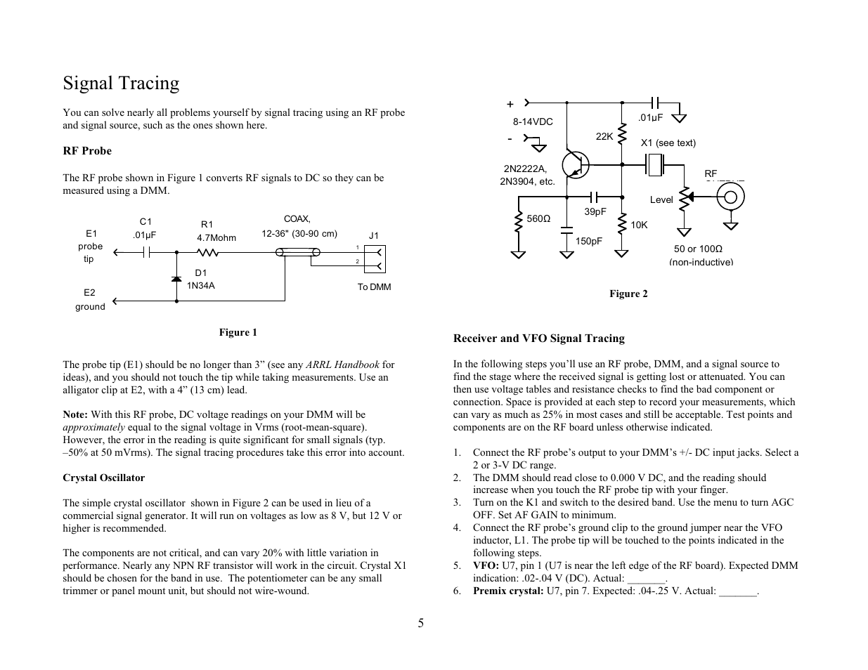 Signal tracing | Elecraft K1 User Manual | Page 87 / 91