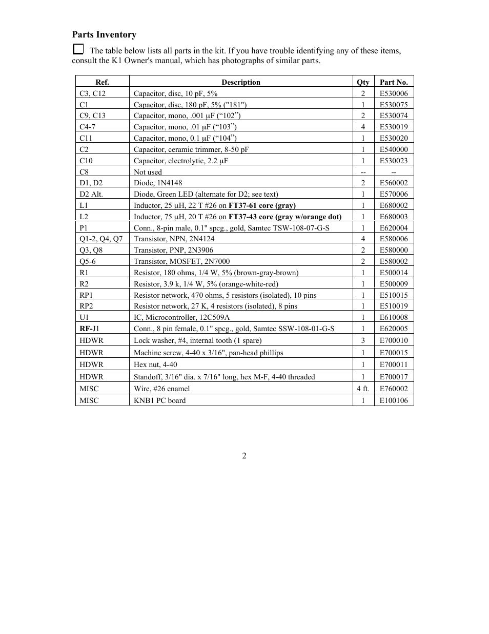 Elecraft KNB1 Manual User Manual | Page 2 / 8