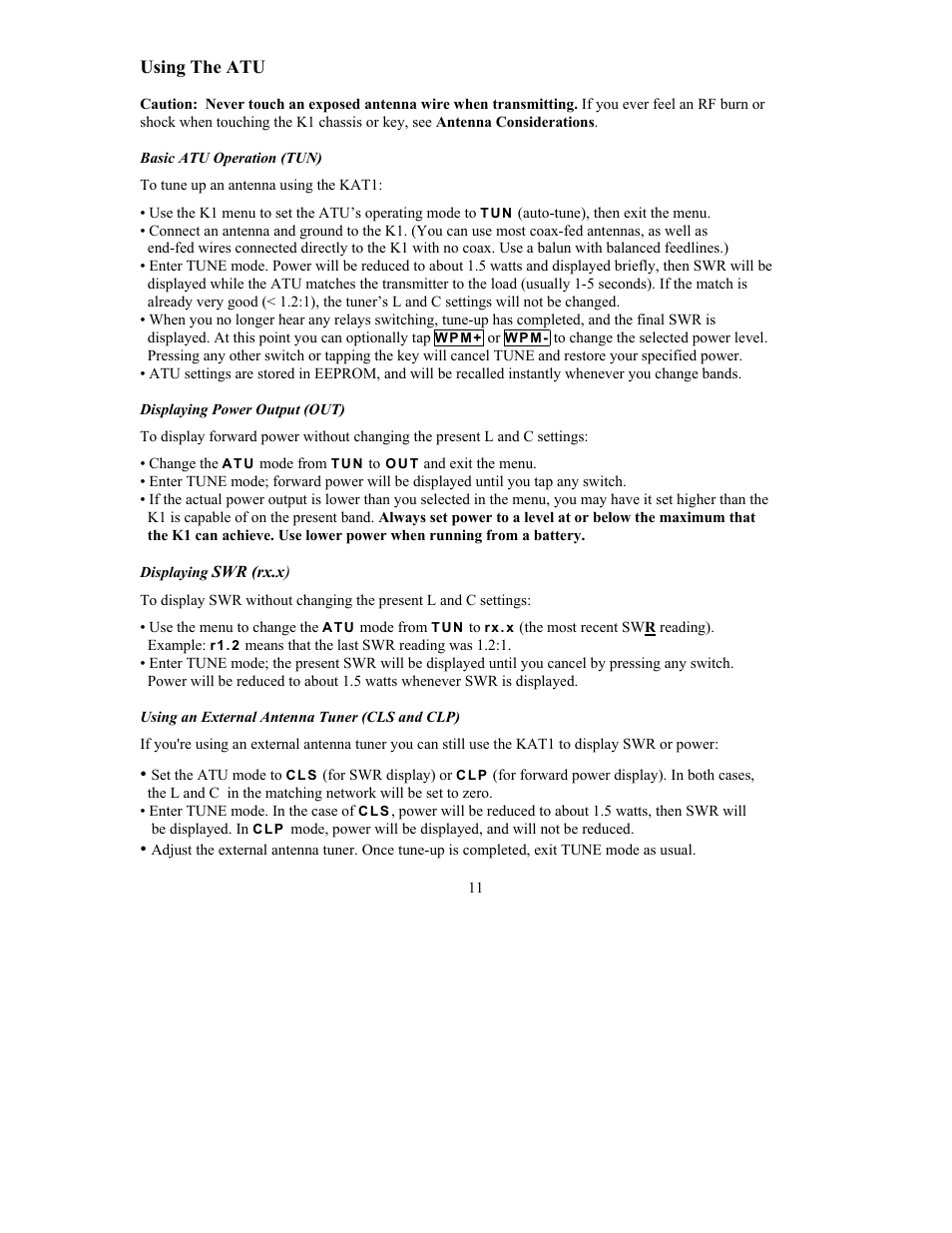 Elecraft KAT1 Manual User Manual | Page 11 / 15
