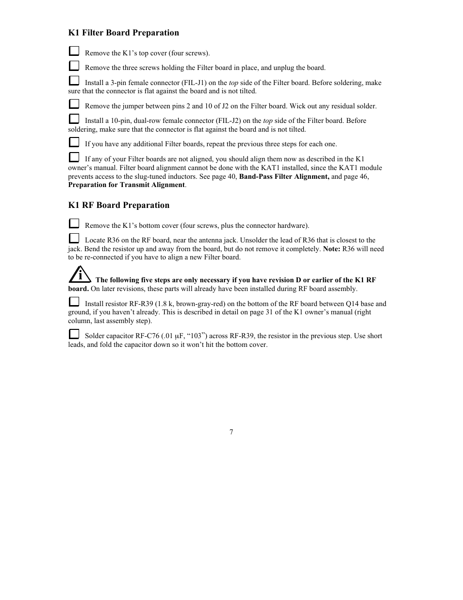 Elecraft KAT1 Manual User Manual | Page 7 / 15