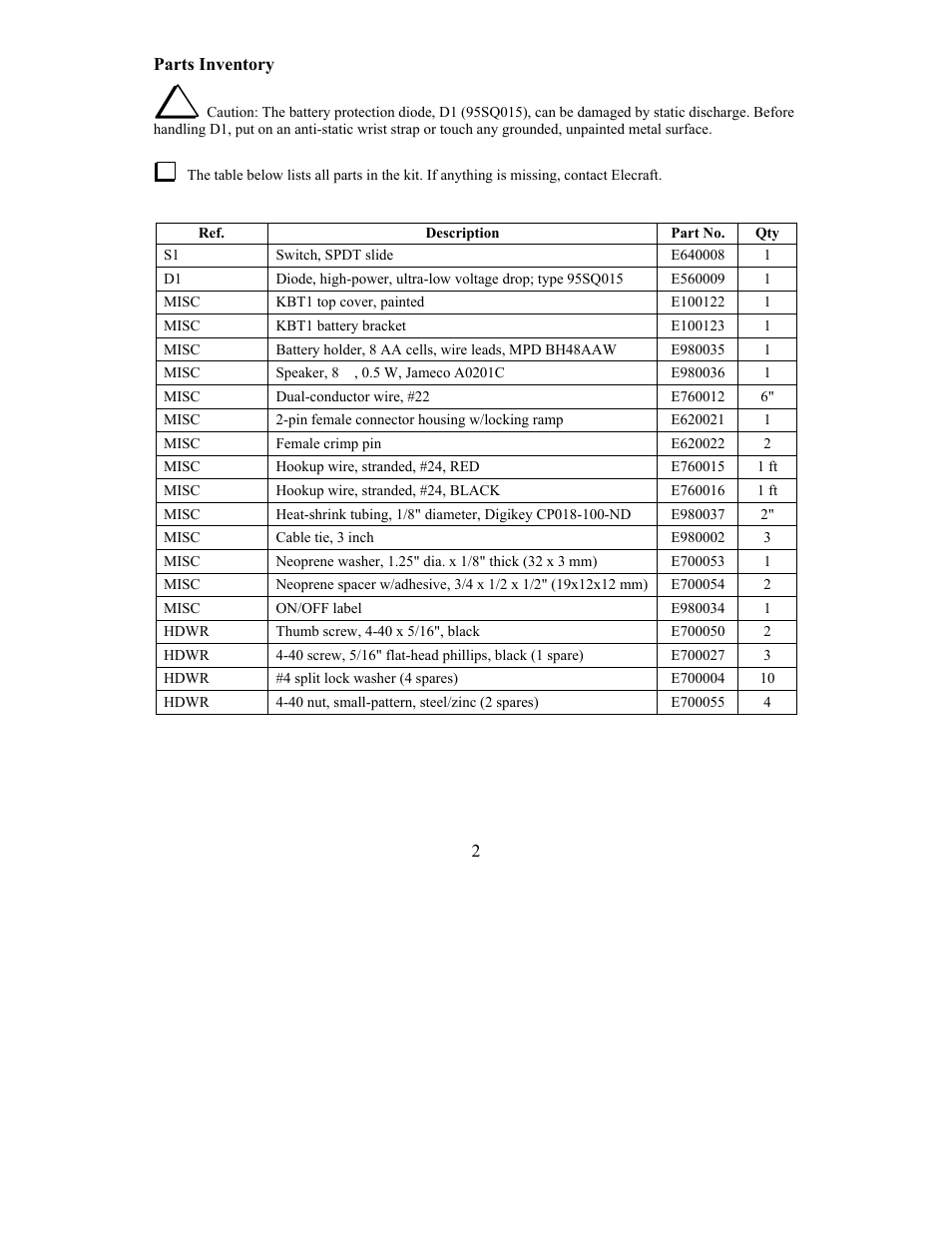 Elecraft KBT1 Manual User Manual | Page 2 / 8