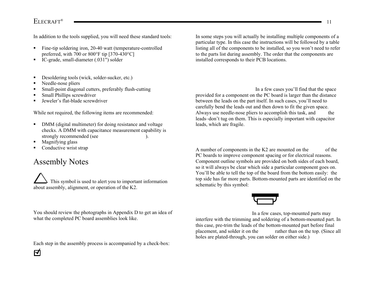 Elecraft K2 Owner's Manual User Manual | Page 12 / 171