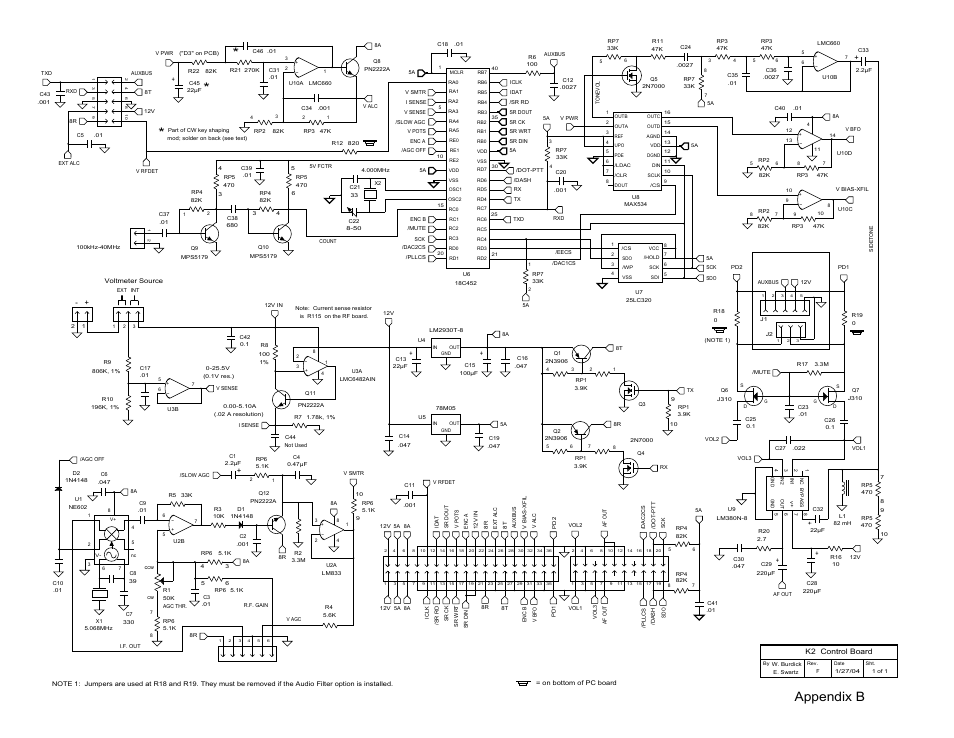 Appendix b, Aux i/o | Elecraft K2 Owner's Manual User Manual | Page 143 / 171