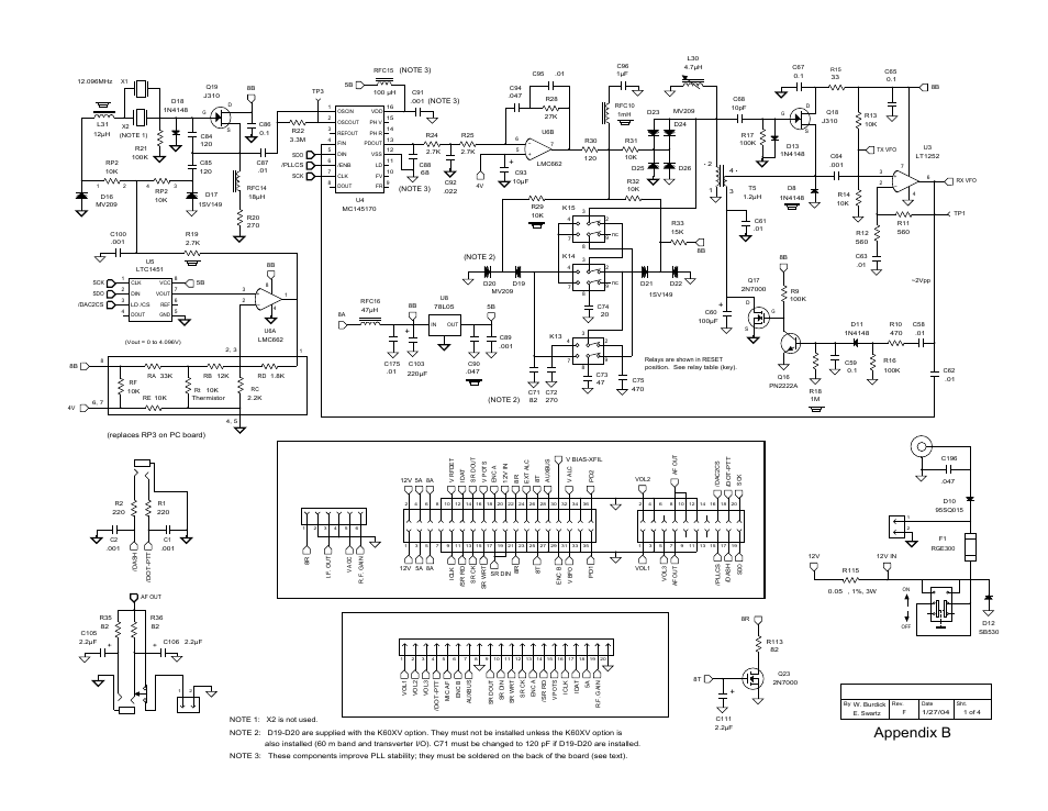 Appendix b, Pll synthesizer, Vfo alc | Buffer | Elecraft K2 Owner's Manual User Manual | Page 144 / 171