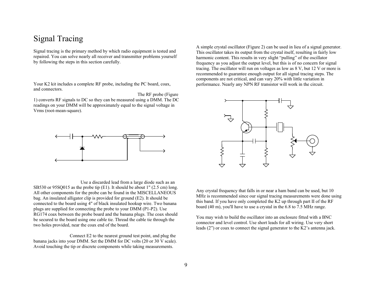 Signal tracing | Elecraft K2 Owner's Manual User Manual | Page 161 / 171