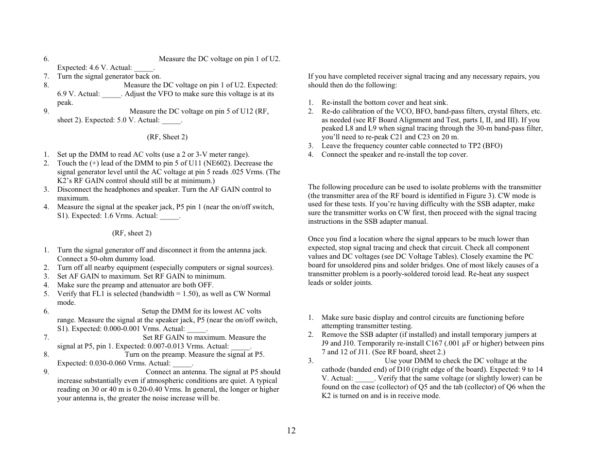 Transmitter | Elecraft K2 Owner's Manual User Manual | Page 164 / 171