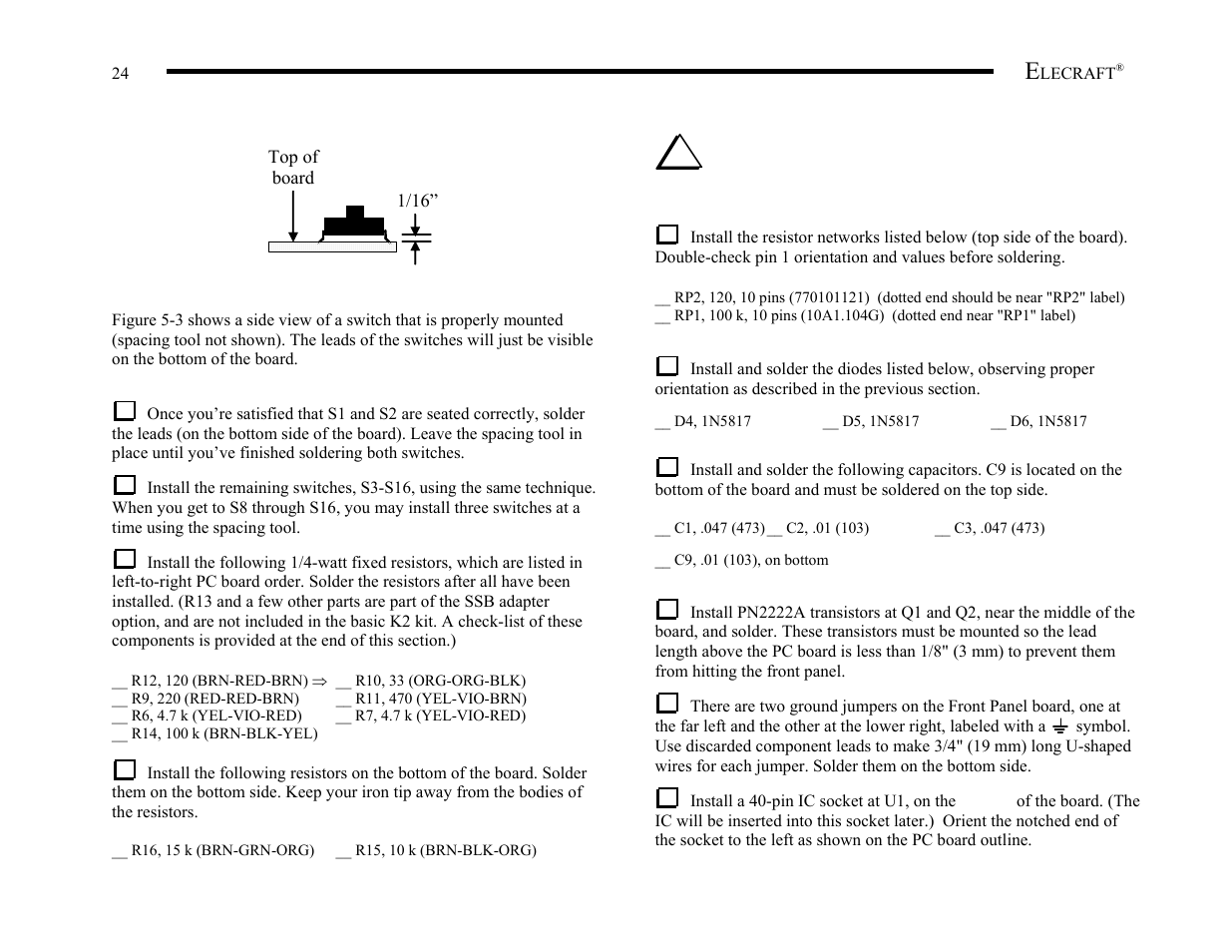 Elecraft K2 Owner's Manual User Manual | Page 25 / 171