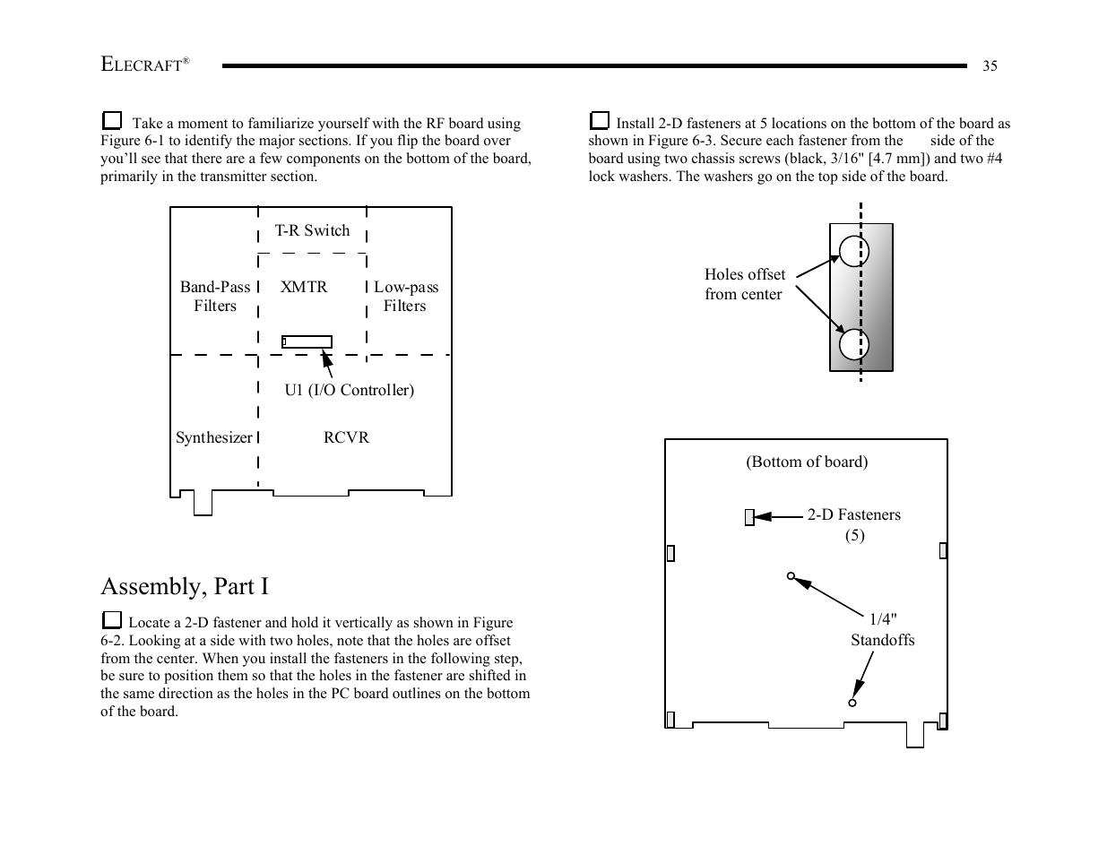 Assembly, part i | Elecraft K2 Owner's Manual User Manual | Page 36 / 171