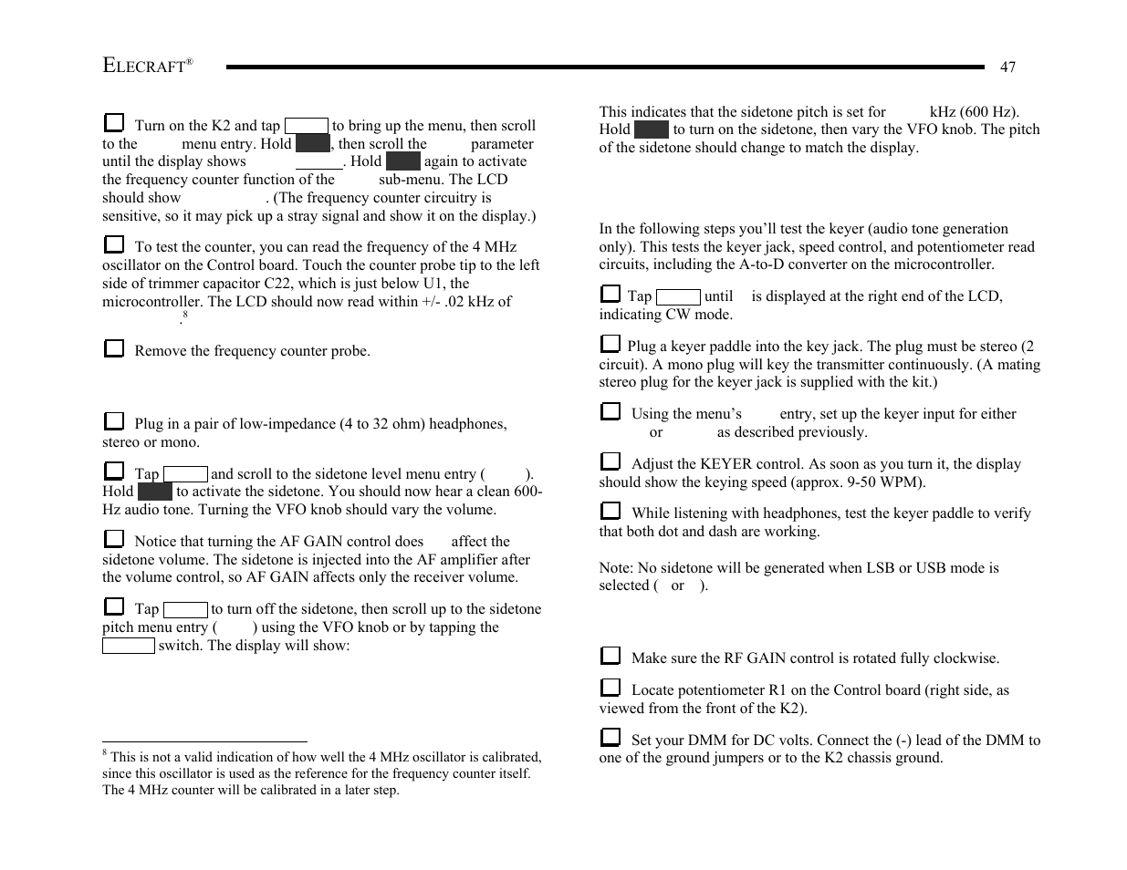 Elecraft K2 Owner's Manual User Manual | Page 48 / 171