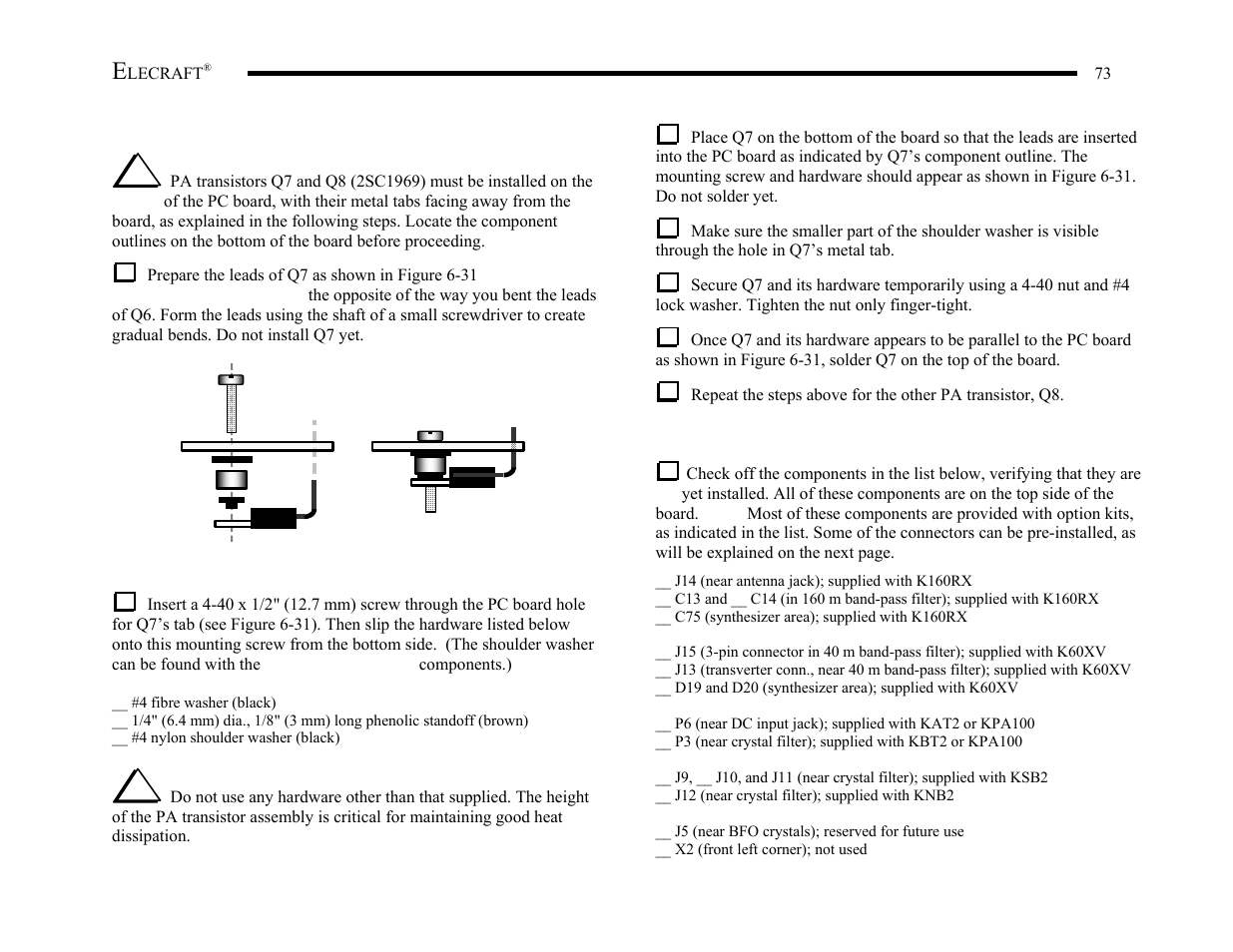 Elecraft K2 Owner's Manual User Manual | Page 74 / 171