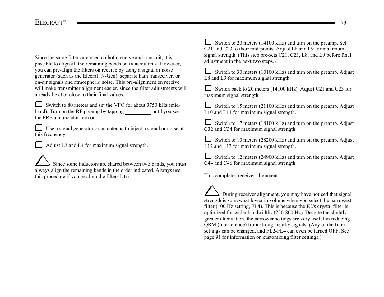 Elecraft K2 Owner's Manual User Manual | Page 80 / 171