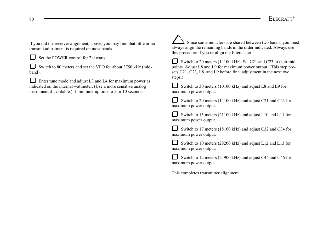 Elecraft K2 Owner's Manual User Manual | Page 81 / 171