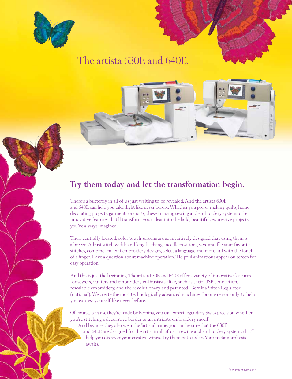 5ifbsujtub&boe, Try them today and let the transformation begin | Bernina artista 630E User Manual | Page 6 / 8