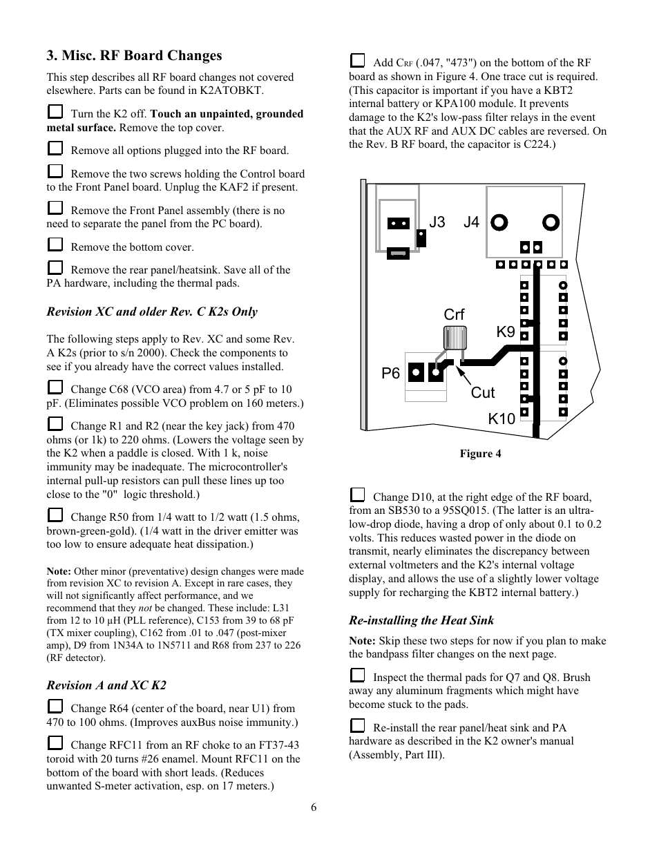 Misc. rf board changes | Elecraft K2ATOBKIT User Manual | Page 6 / 15