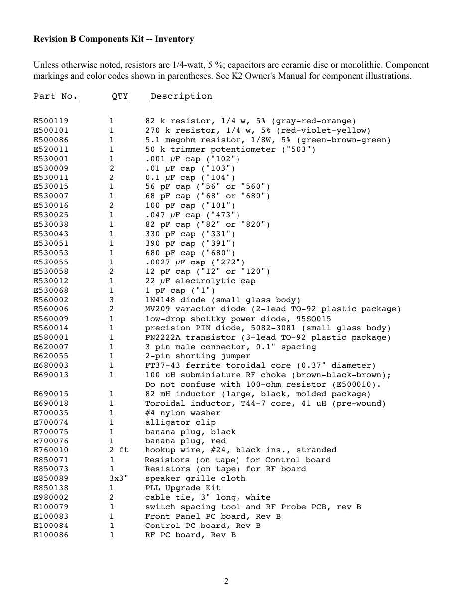 Elecraft K2ATOBKT User Manual | Page 2 / 2