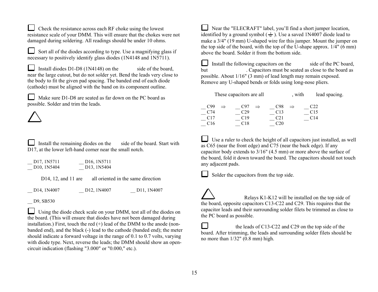 Elecraft KPA100 Manual User Manual | Page 15 / 74