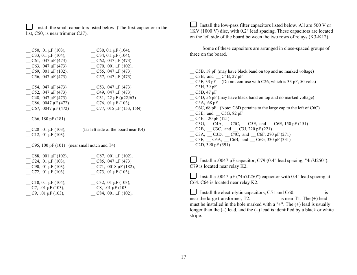 Elecraft KPA100 Manual User Manual | Page 17 / 74