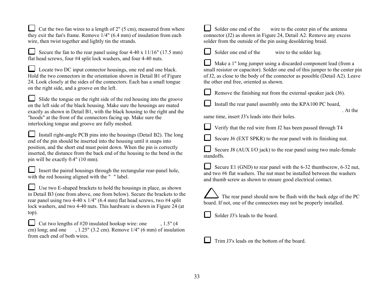 Elecraft KPA100 Manual User Manual | Page 33 / 74