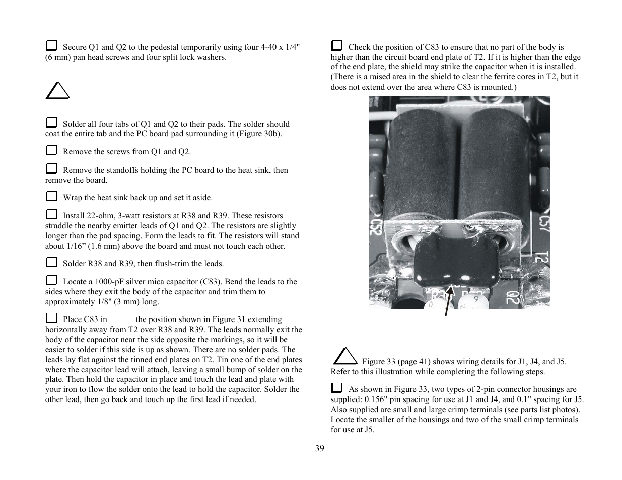 Elecraft KPA100 Manual User Manual | Page 39 / 74