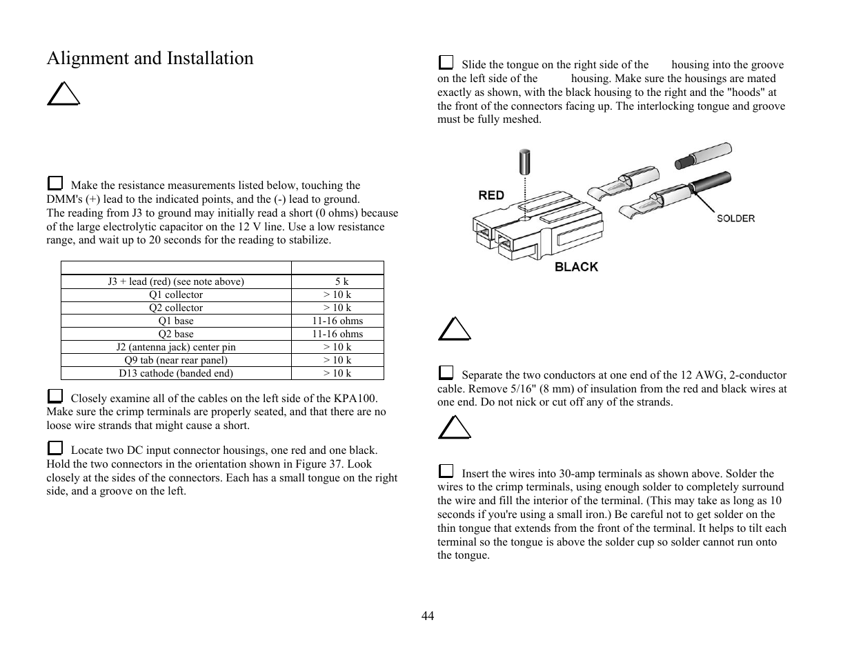 Alignment and installation i | Elecraft KPA100 Manual User Manual | Page 44 / 74