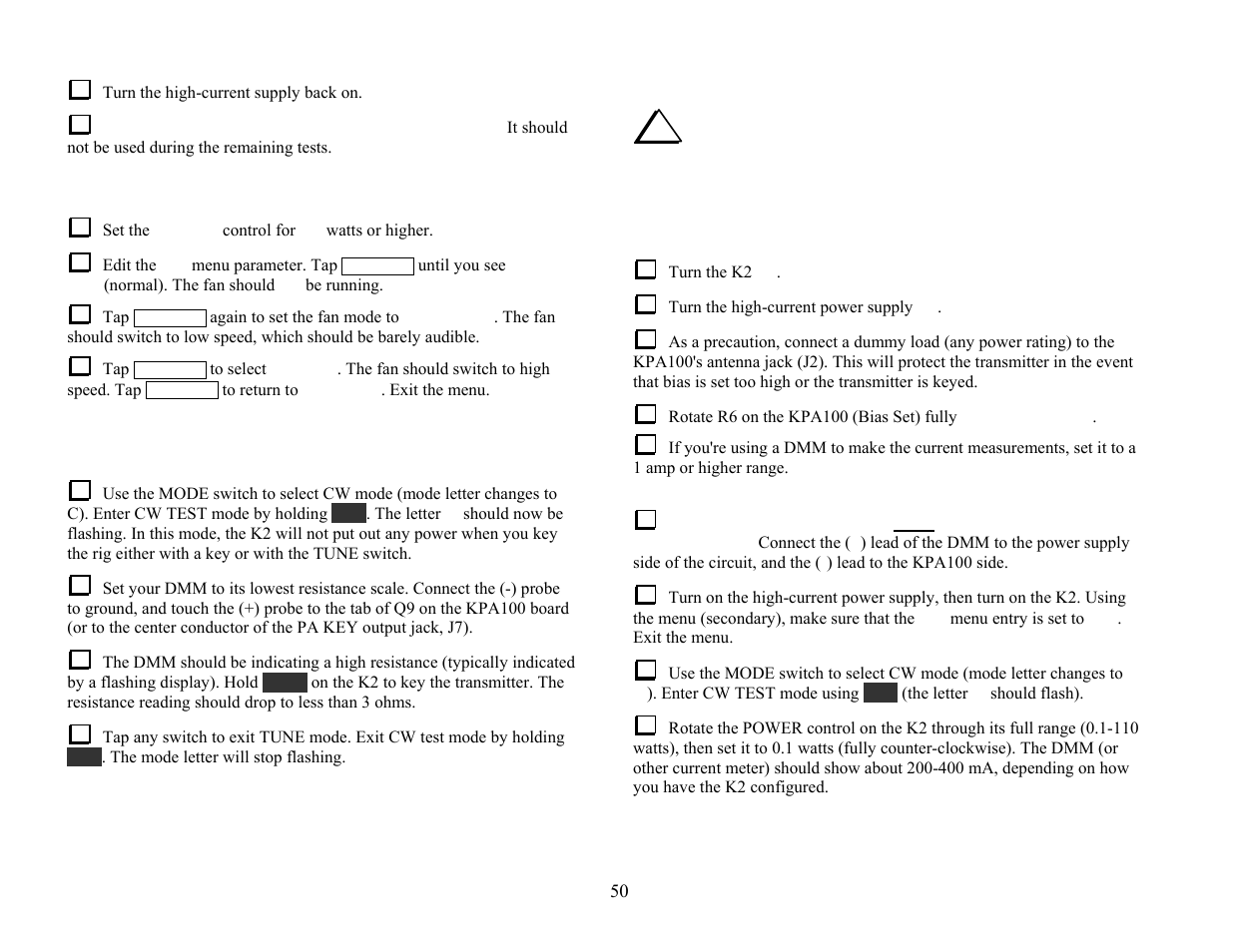 Elecraft KPA100 Manual User Manual | Page 50 / 74