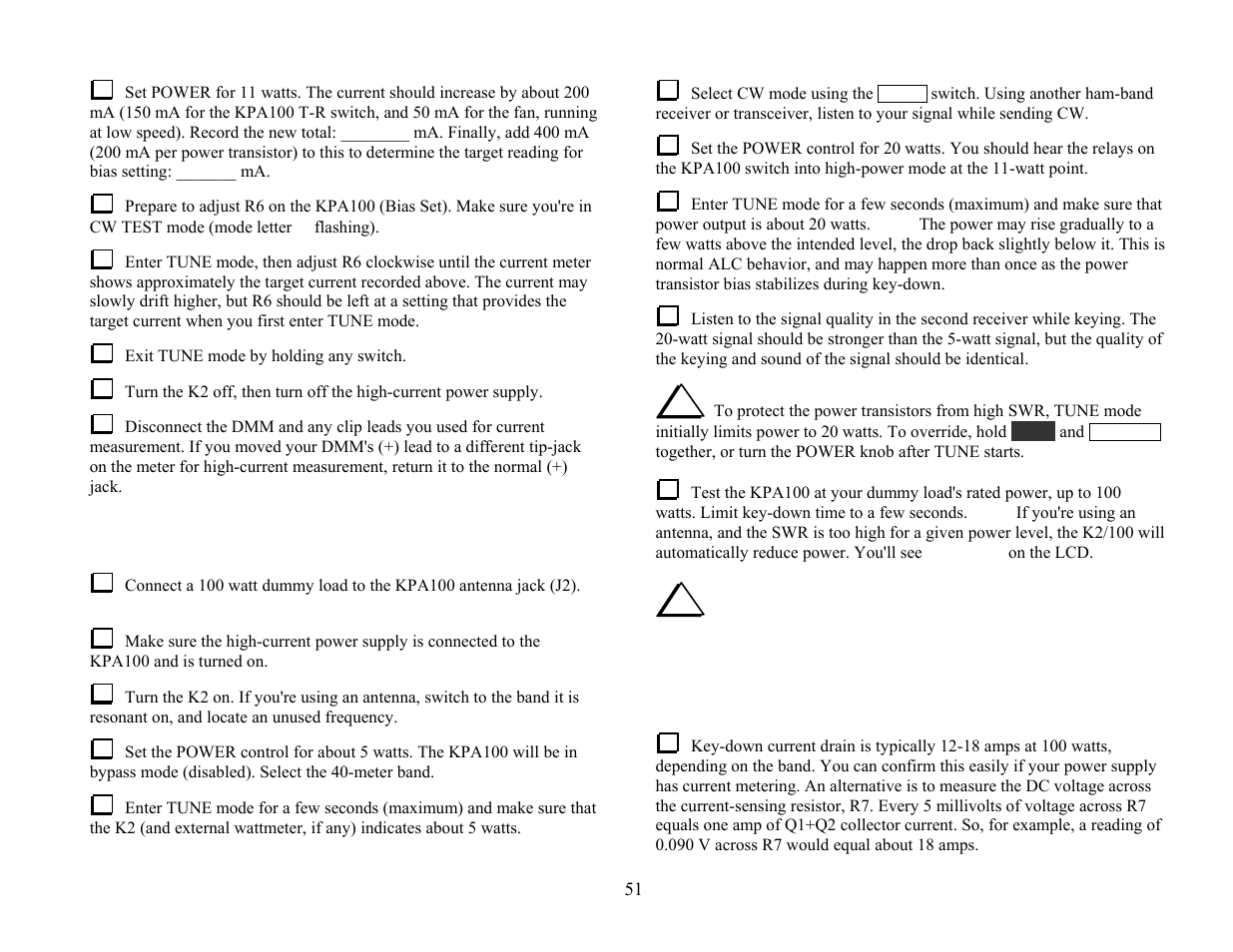 Elecraft KPA100 Manual User Manual | Page 51 / 74