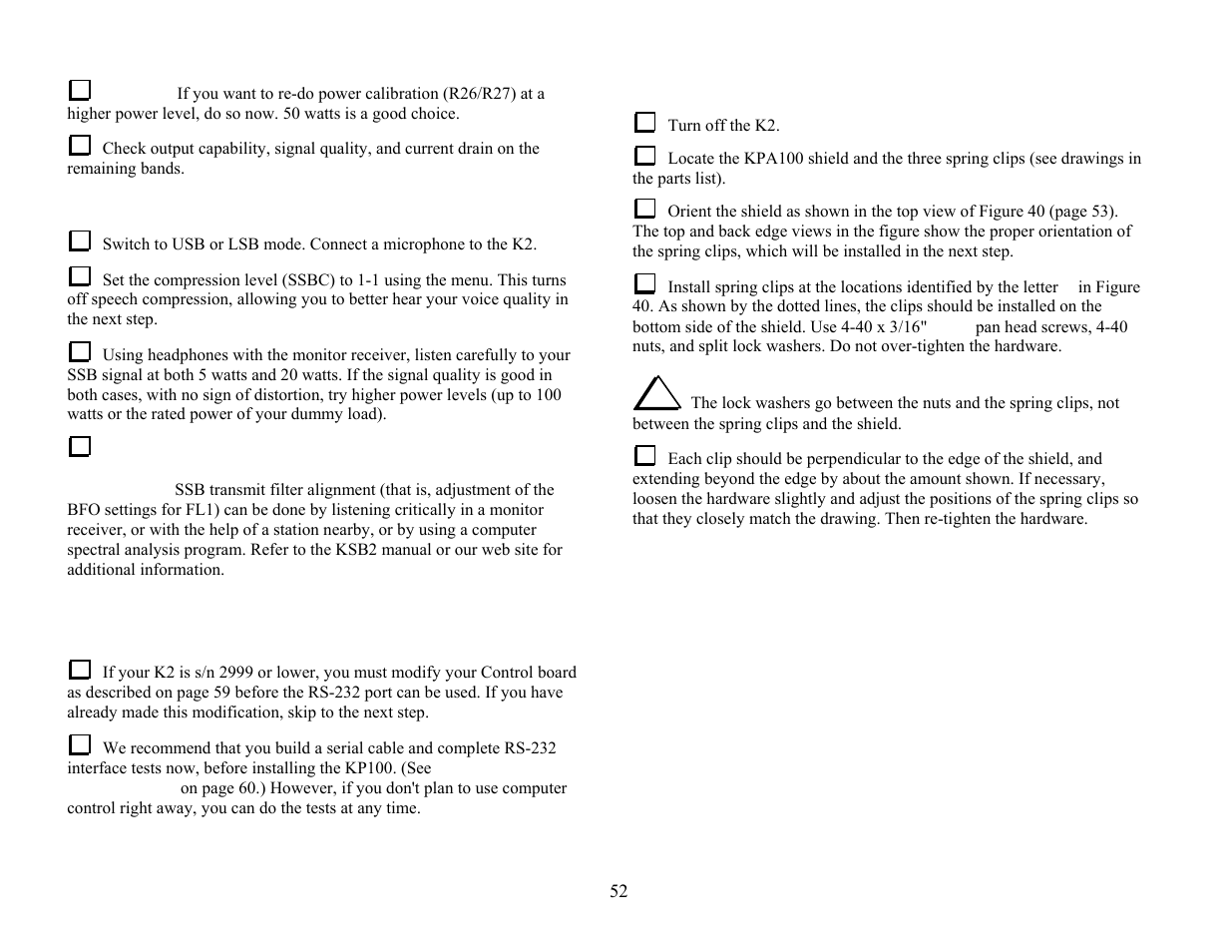 Elecraft KPA100 Manual User Manual | Page 52 / 74