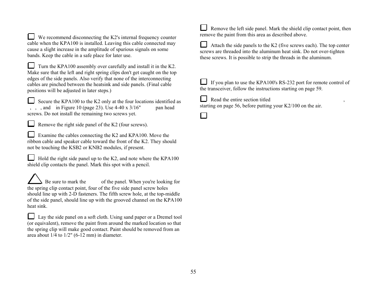 Elecraft KPA100 Manual User Manual | Page 55 / 74