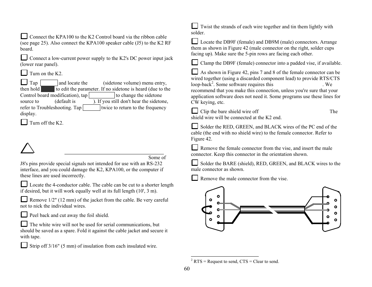 Rs-232 interface setup and test | Elecraft KPA100 Manual User Manual | Page 60 / 74