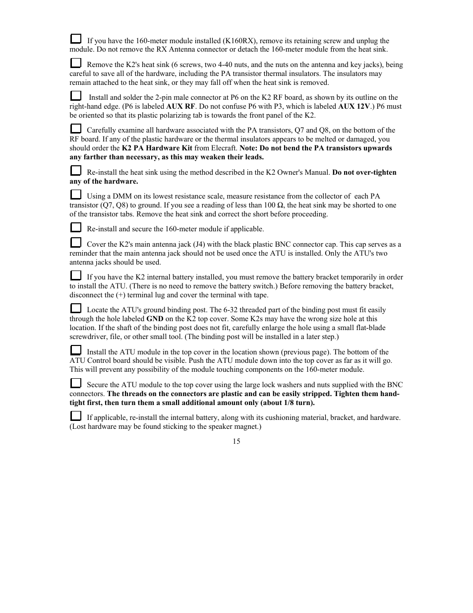 Elecraft KAT2 User Manual | Page 15 / 24