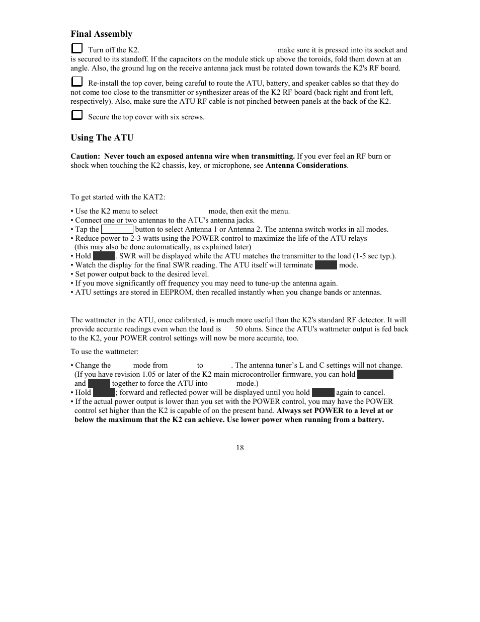 Elecraft KAT2 User Manual | Page 18 / 24