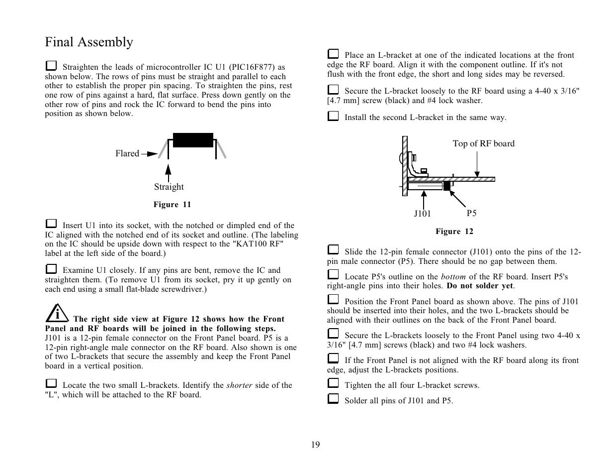 Final assembly | Elecraft KAT100 User Manual | Page 19 / 41