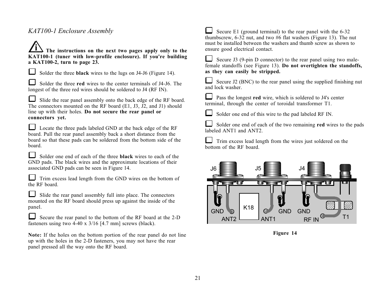 Elecraft KAT100 User Manual | Page 21 / 41