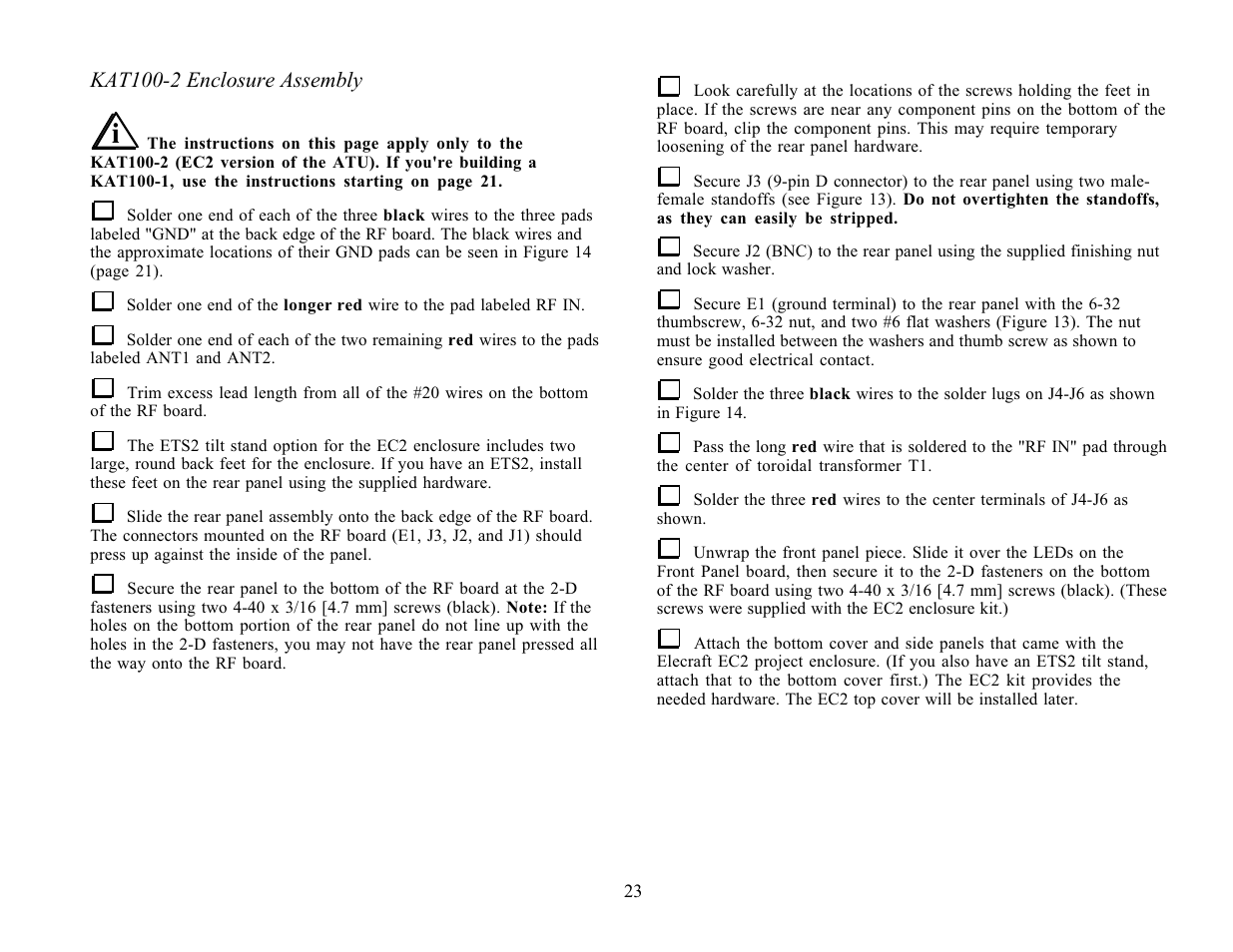 Elecraft KAT100 User Manual | Page 23 / 41