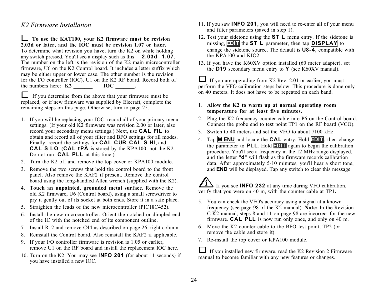 Elecraft KAT100 User Manual | Page 24 / 41