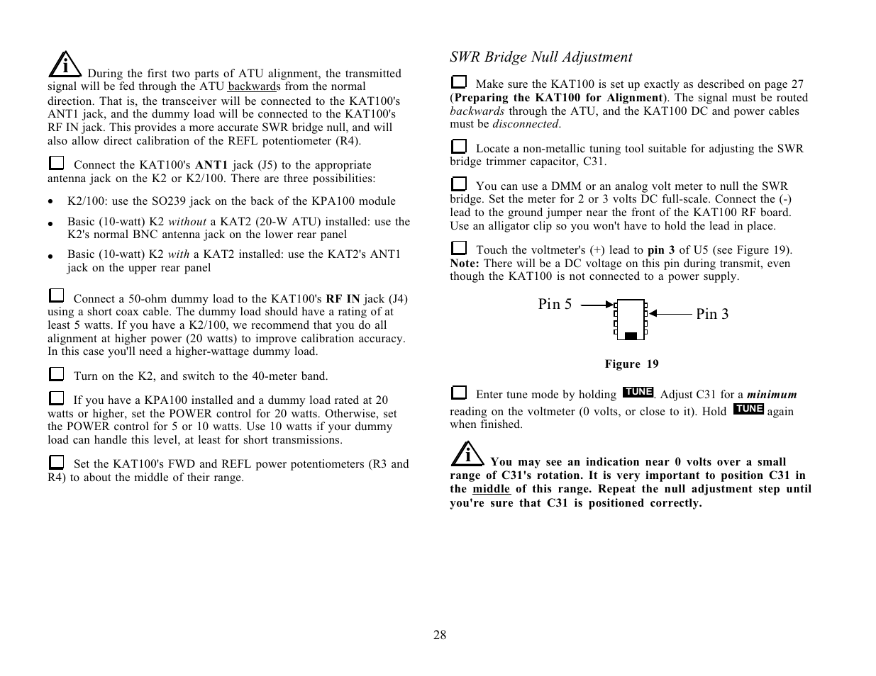 Pin 5 pin 3 | Elecraft KAT100 User Manual | Page 28 / 41