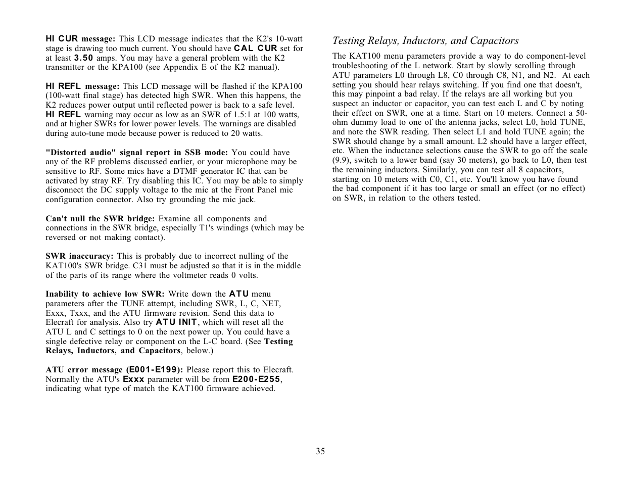 Elecraft KAT100 User Manual | Page 35 / 41